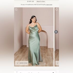 Revelry Skye Satin Maxi in Silver Sage